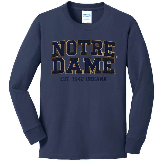 Notre Dam.E Indiana Est. 1842 Vintage Pride Kids Long Sleeve Shirt