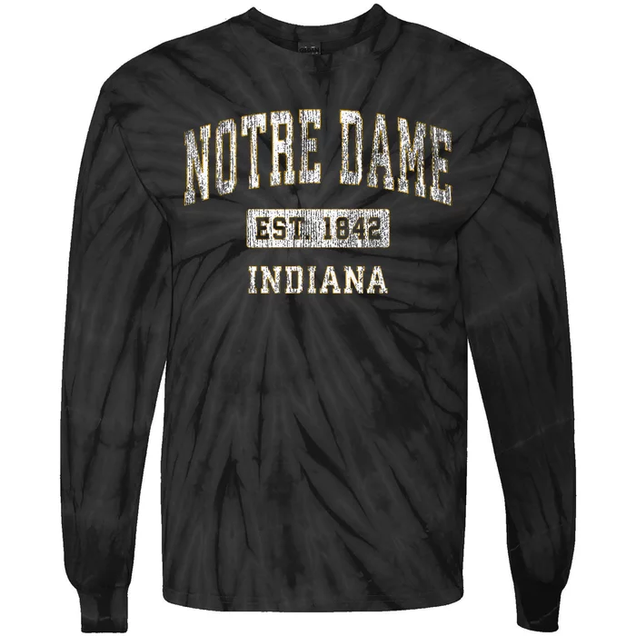 N....O.T.R.E D.A.M.E Indiana In Vintage Athletic Sports Tie-Dye Long Sleeve Shirt