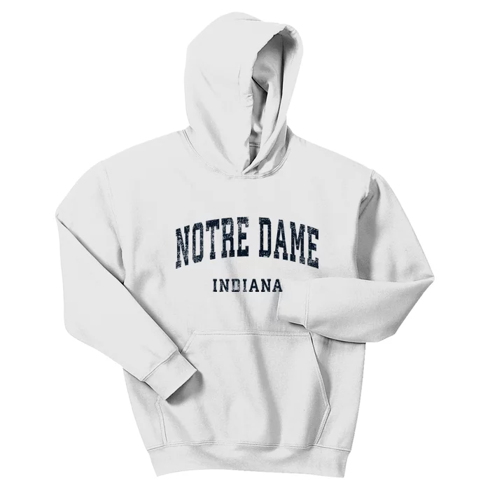 N.O.T.R.E D.A.M.E Indiana In Vintage Athletic Sports Design Kids Hoodie