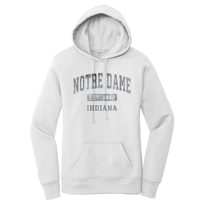 N.O.T.R.E D.A.M.E Indiana In Vintage Athletic Sports Design Women's Pullover Hoodie