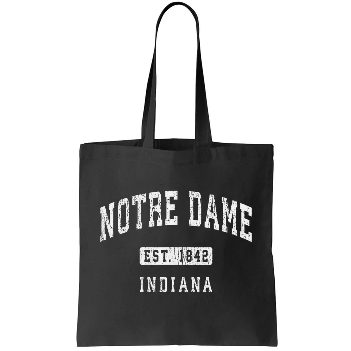 N.O.T.R.E D.A.M.E Indiana In Vintage Athletic Sports Design Tote Bag