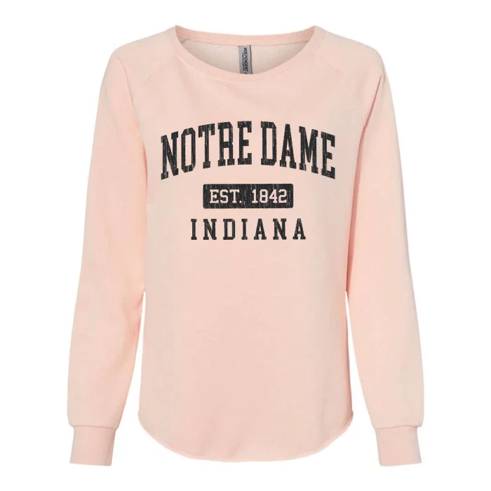 N.O.T.R.E D.A.M.E. Indiana In Vintage Athletic Womens California Wash Sweatshirt