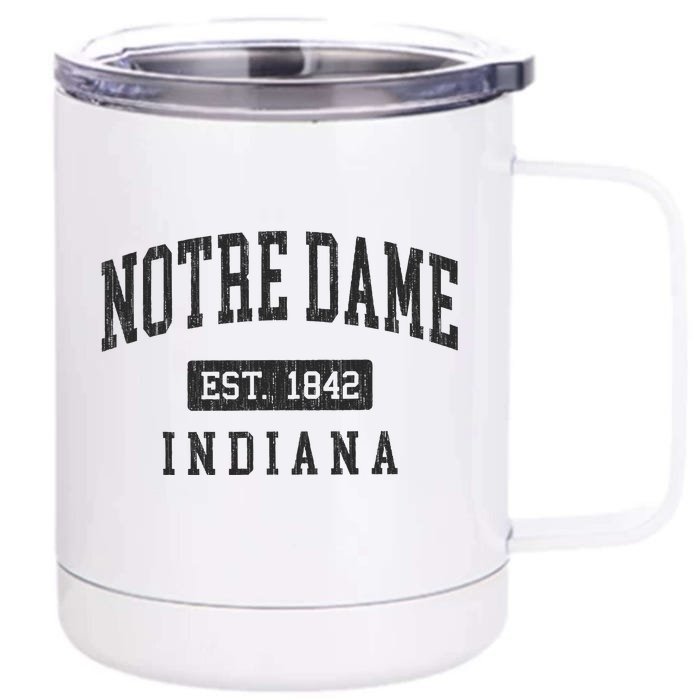 N.O.T.R.E D.A.M.E. Indiana In Vintage Athletic Front & Back 12oz Stainless Steel Tumbler Cup