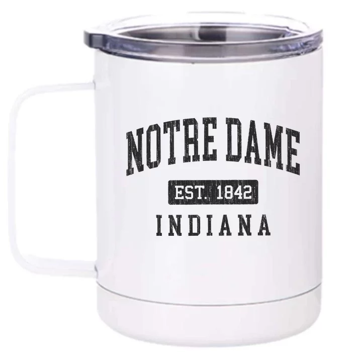 N.O.T.R.E D.A.M.E. Indiana In Vintage Athletic Front & Back 12oz Stainless Steel Tumbler Cup