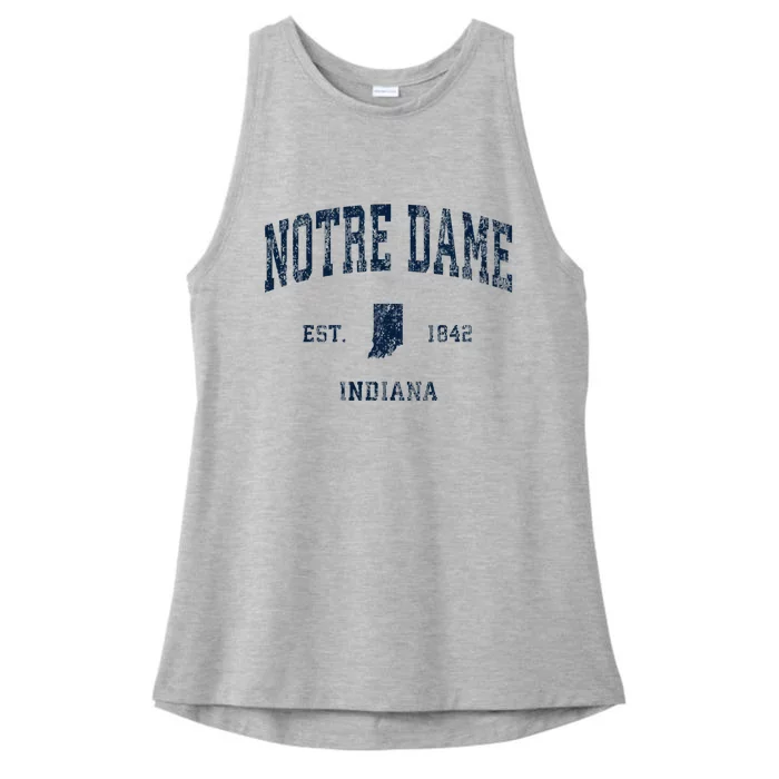 Not..R.E. D.A.M.E. Indiana In Vintage Athletic Sports Ladies Tri-Blend Wicking Tank