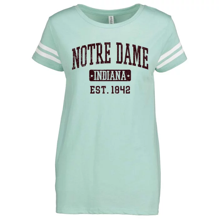 N.O.T.R.E D.A.M.E Indiana In Vintage Athletic Varsity Sports Design Enza Ladies Jersey Football T-Shirt