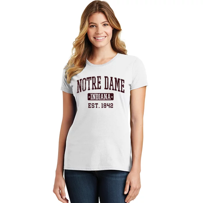 N.O.T.R.E D.A.M.E Indiana In Vintage Athletic Varsity Sports Design Women's T-Shirt