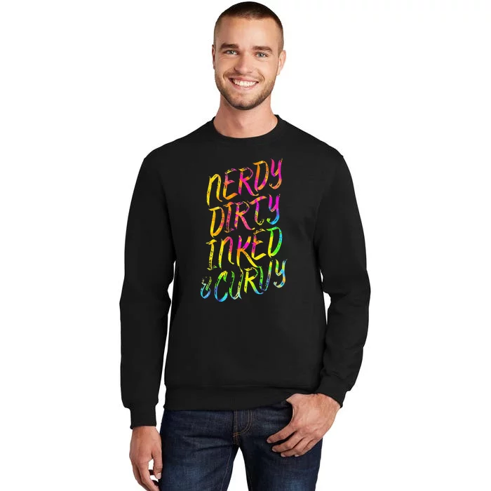 Nerdy Dirty Inked & Curvy Tattoo Woman Nerd Sweatshirt