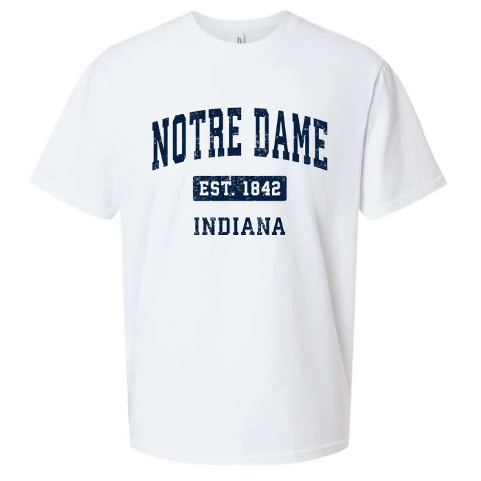 N.O.T.R.E Dame Indiana In Vintage Athletic Sports Sueded Cloud Jersey T-Shirt