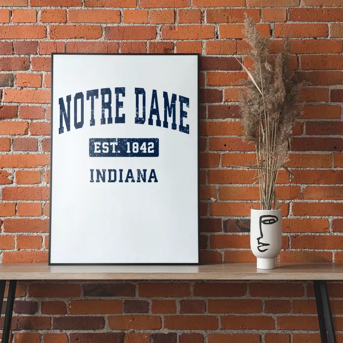 N.O.T.R.E Dame Indiana In Vintage Athletic Sports Poster