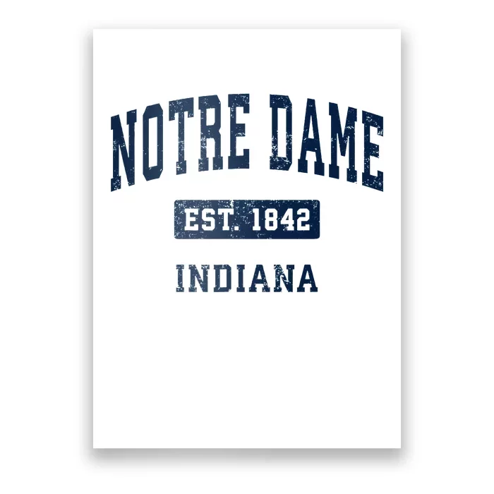 N.O.T.R.E Dame Indiana In Vintage Athletic Sports Poster