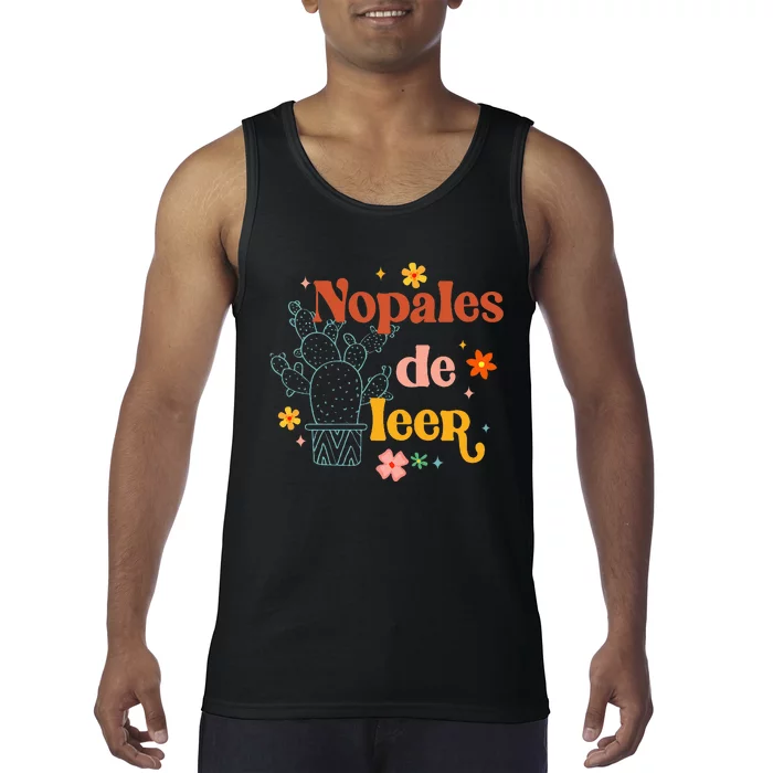 Nopales De Leer Spanish Teacher Maestra Cactus Bilingual Tank Top