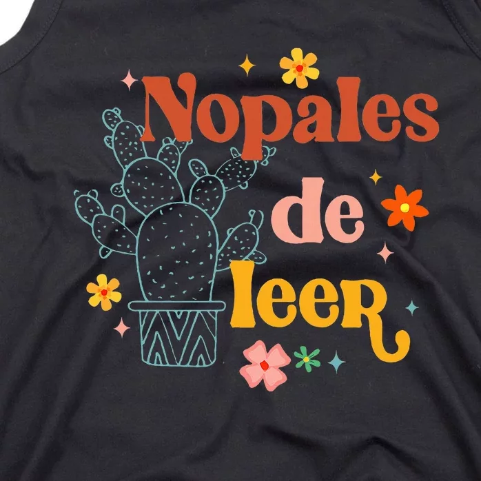 Nopales De Leer Spanish Teacher Maestra Cactus Bilingual Tank Top