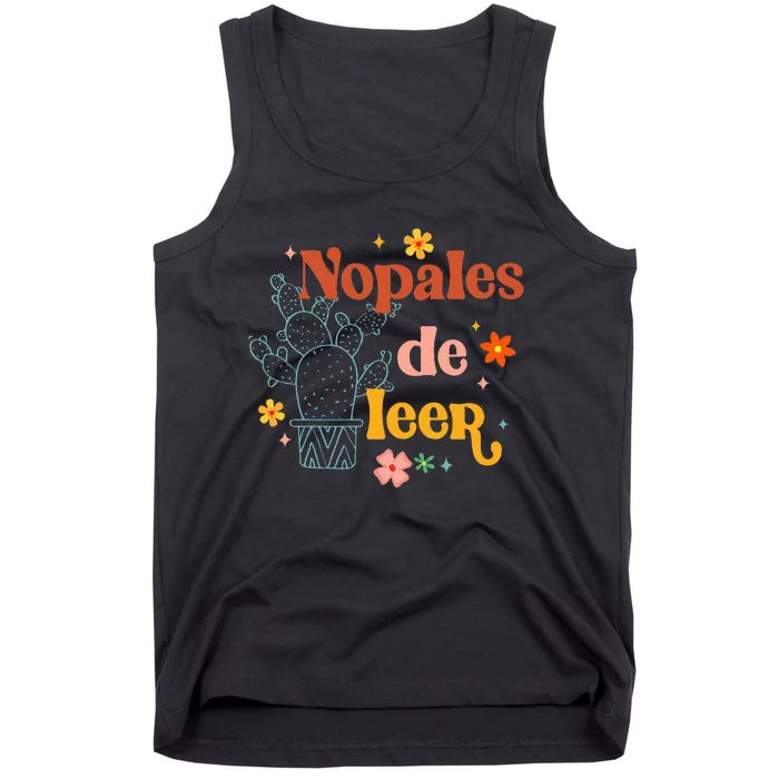 Nopales De Leer Spanish Teacher Maestra Cactus Bilingual Tank Top