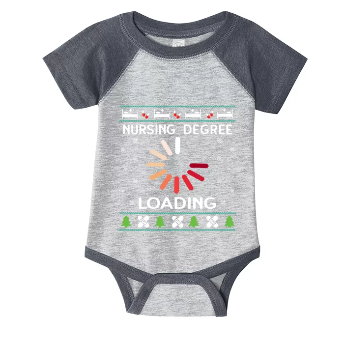 Nursing Degree Loading Nurse In Training Christmas Ugly Infant Baby Jersey Bodysuit