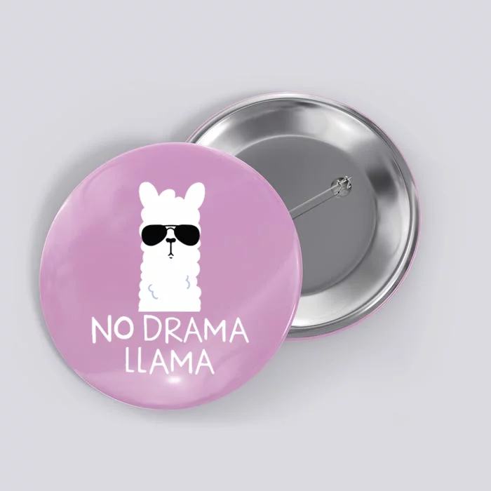 No Drama Llama Alpaca With Sunglasses Llama Lovers Gift Button