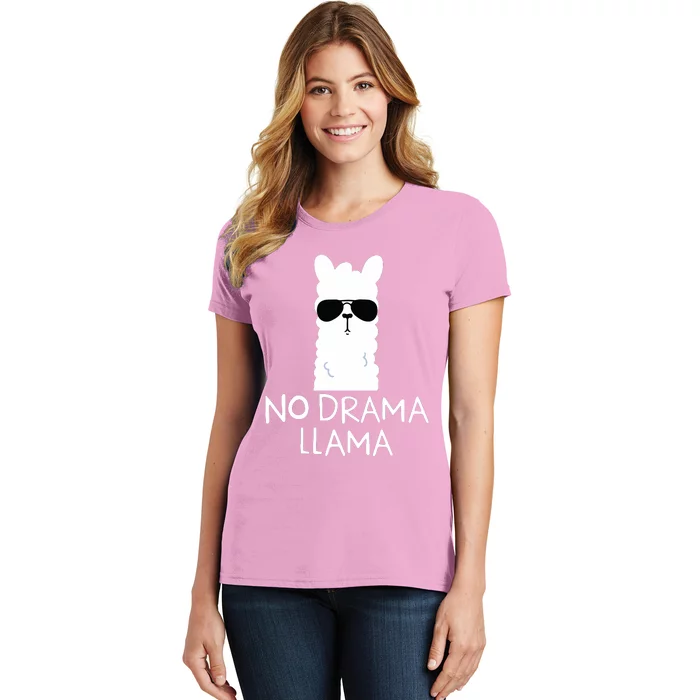 No Drama Llama Alpaca With Sunglasses Llama Lovers Gift Women's T-Shirt