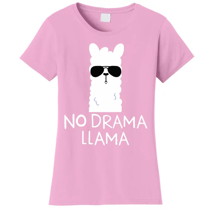 No Drama Llama Alpaca With Sunglasses Llama Lovers Gift Women's T-Shirt