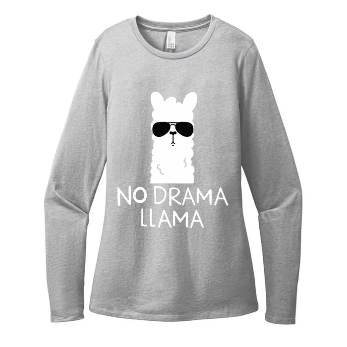 No Drama Llama Alpaca With Sunglasses Llama Lovers Gift Womens CVC Long Sleeve Shirt