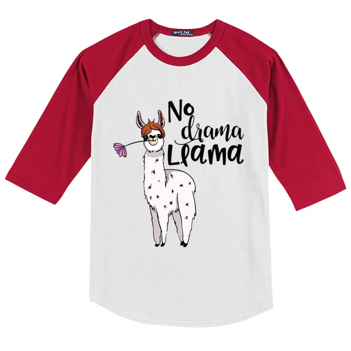 No Drama Llama Cute Llama Costume Or Llama Pajamas Kids Colorblock Raglan Jersey