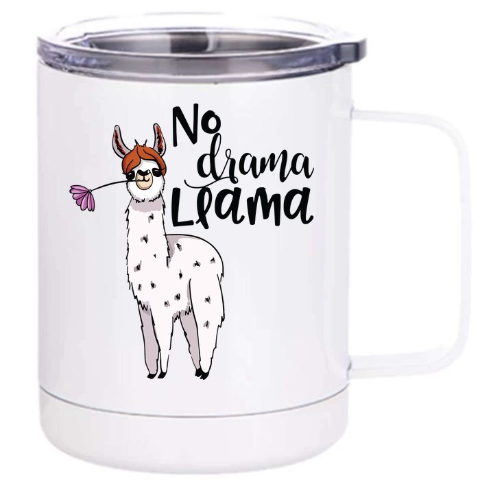 No Drama Llama Cute Llama Costume Or Llama Pajamas Front & Back 12oz Stainless Steel Tumbler Cup