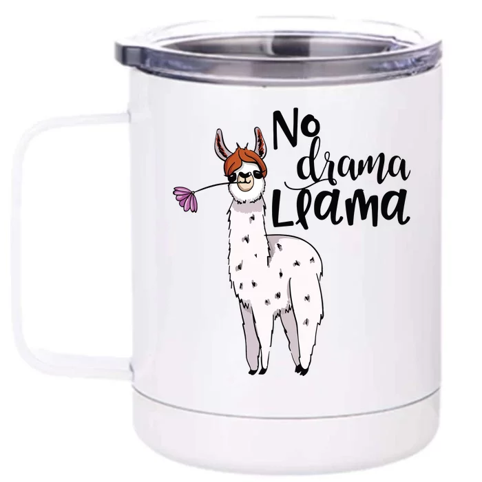 No Drama Llama Cute Llama Costume Or Llama Pajamas Front & Back 12oz Stainless Steel Tumbler Cup