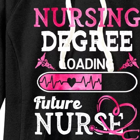 Nursing Degree Loading Future Nurse Profession Funny Gift Women's Fleece Hoodie