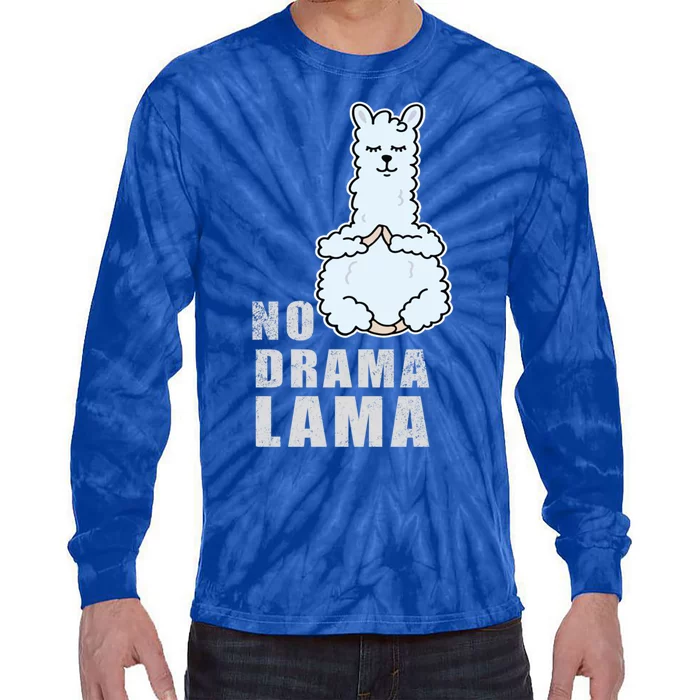 No Drama Llama Mama Camelid Alpaca Peace And Zen Yoga Gift Tie-Dye Long Sleeve Shirt