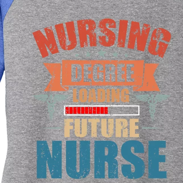 Nursing Degree Loading Future Nurse Profession Nurse Student Gift Women's Tri-Blend 3/4-Sleeve Raglan Shirt