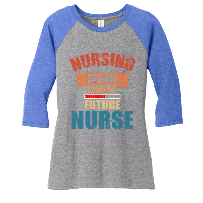 Nursing Degree Loading Future Nurse Profession Nurse Student Gift Women's Tri-Blend 3/4-Sleeve Raglan Shirt