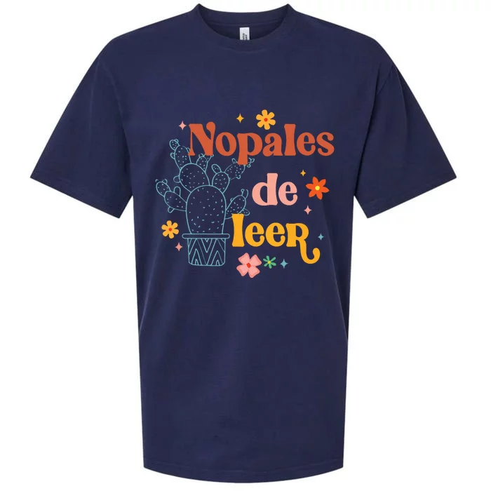 Nopales De Leer Spanish Teacher Maestra Cactus Bilingual Sueded Cloud Jersey T-Shirt