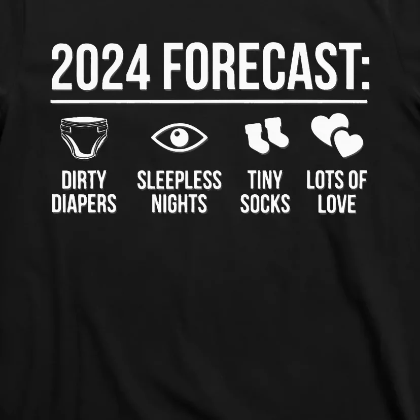 New Dad Mom 2024 Baby Arrival Forecast Exepting T-Shirt