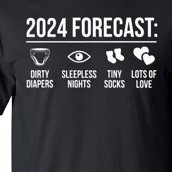 New Dad Mom 2024 Baby Arrival Forecast Exepting Tall T-Shirt