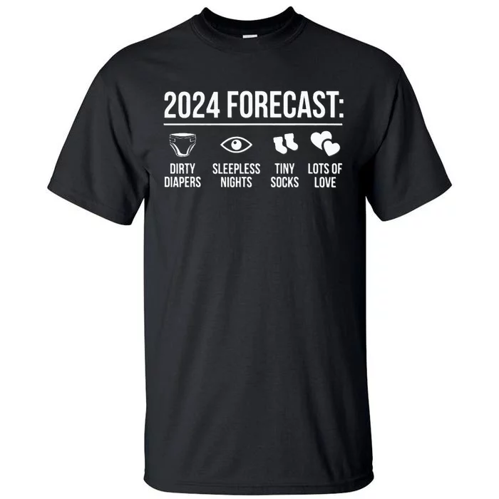 New Dad Mom 2024 Baby Arrival Forecast Exepting Tall T-Shirt