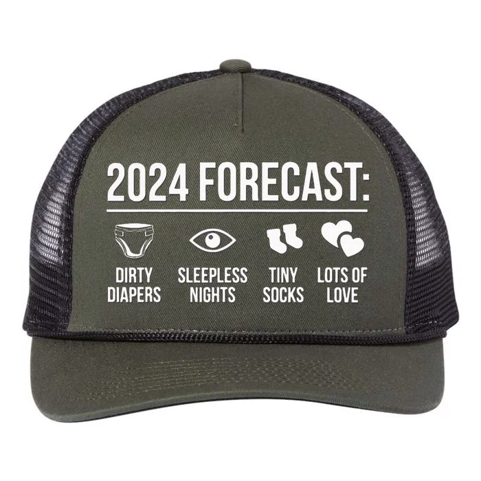 New Dad Mom 2024 Baby Arrival Forecast Exepting Retro Rope Trucker Hat Cap