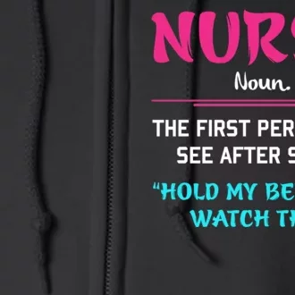 Nurse Definition Full Zip Hoodie