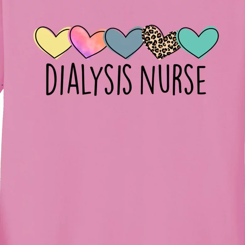 Novelty Dialysis Nurse Life Heart Nurse Life Appreciation Gift Kids Long Sleeve Shirt