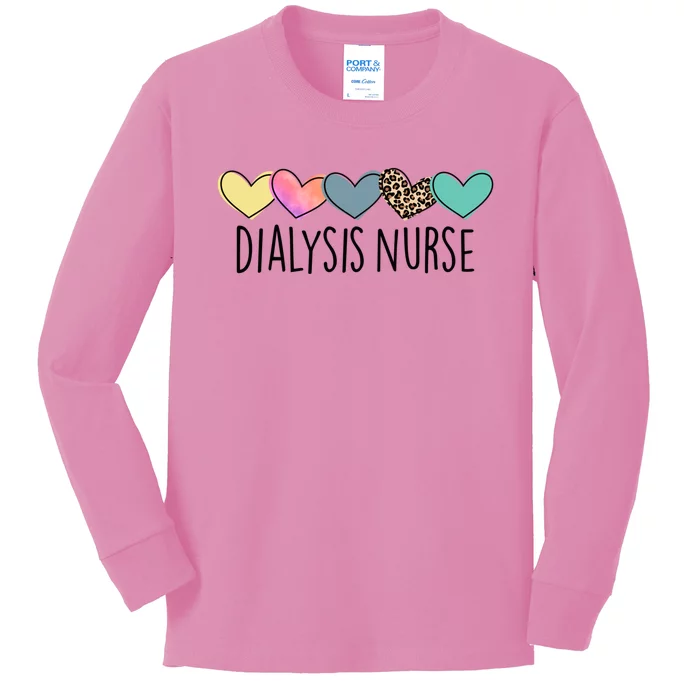 Novelty Dialysis Nurse Life Heart Nurse Life Appreciation Gift Kids Long Sleeve Shirt