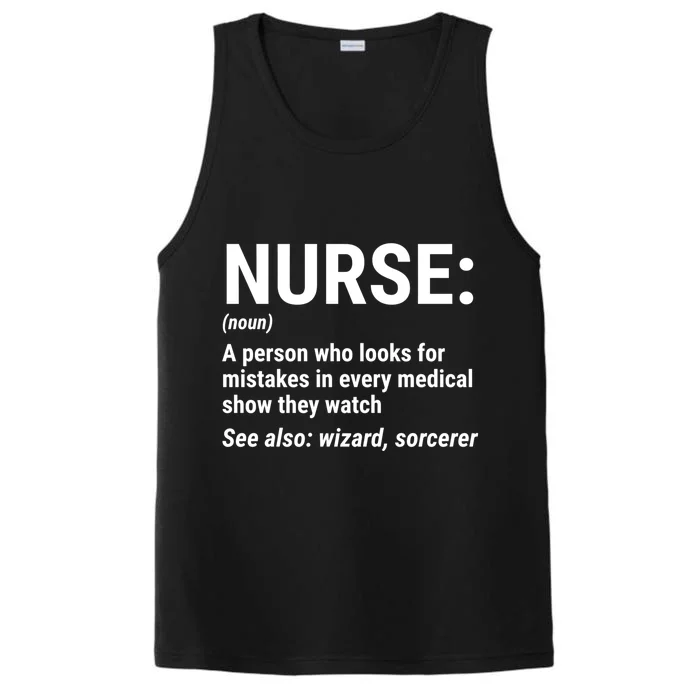 Nurse Definition Noun Funny Nursing Gift Performance Tank