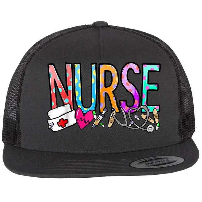 NurseS Day Nurse Life Nurse Week Flat Bill Trucker Hat