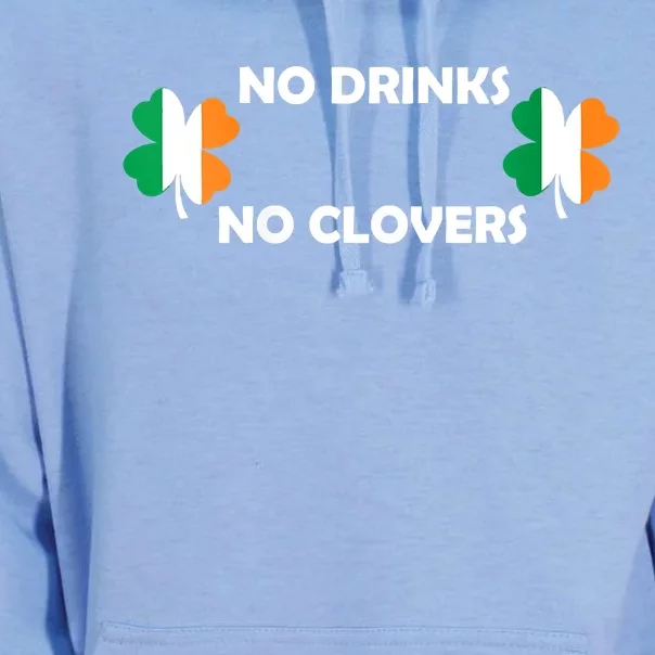 No Drinks No Clovers St Patricks Irish Busty Flirt Unisex Surf Hoodie