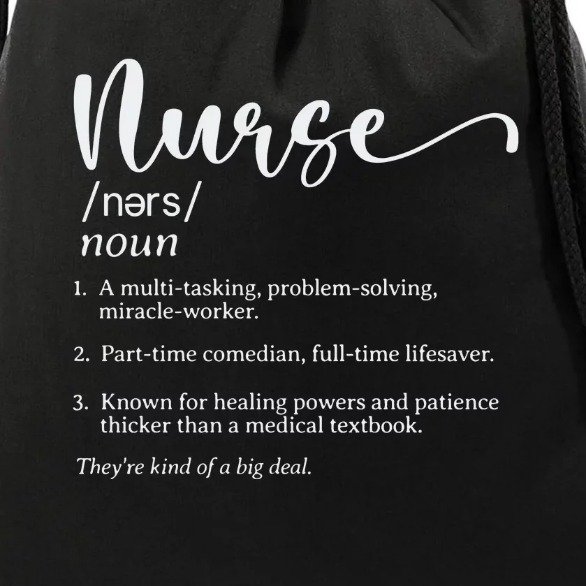 Nurse Definition Drawstring Bag