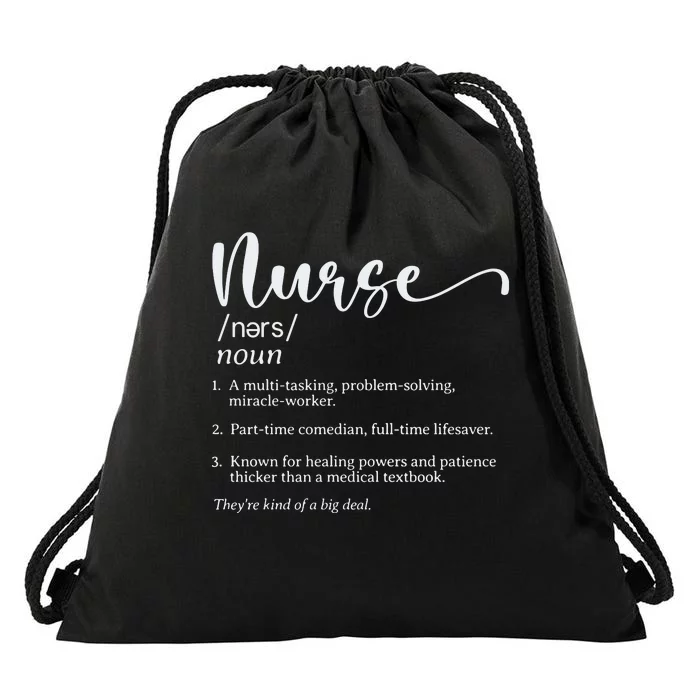 Nurse Definition Drawstring Bag