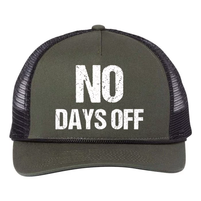 No Days Off Gym Fitness Workout Entrepreneur Gift Retro Rope Trucker Hat Cap