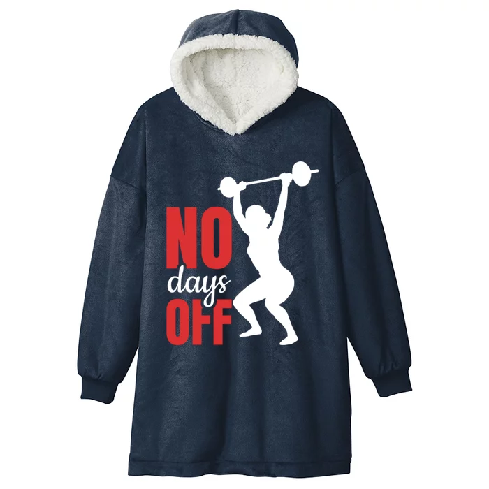 No Days Off Fitness Gift Hooded Wearable Blanket