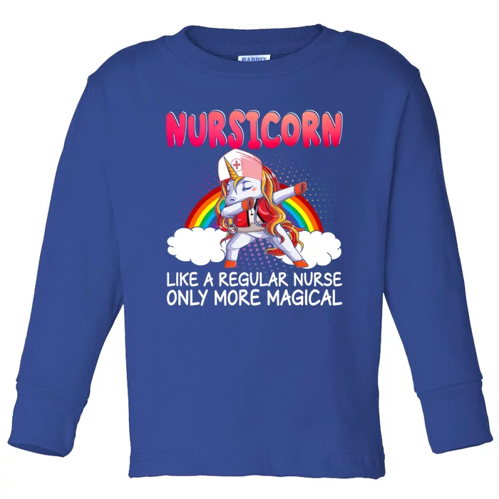 Nursicorn Definition Only More Magical Funny Nurse Unicorn Funny Gift Toddler Long Sleeve Shirt