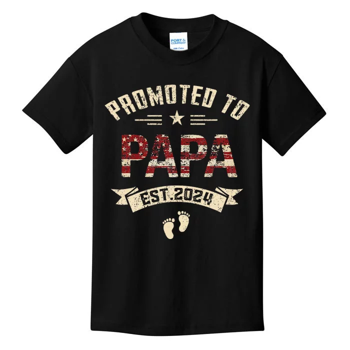 New Dad Promoted to Papa est.2024 Kids T-Shirt