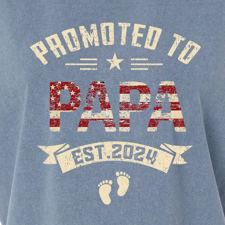 New Dad Promoted to Papa est.2024 Garment-Dyed Women's Muscle Tee