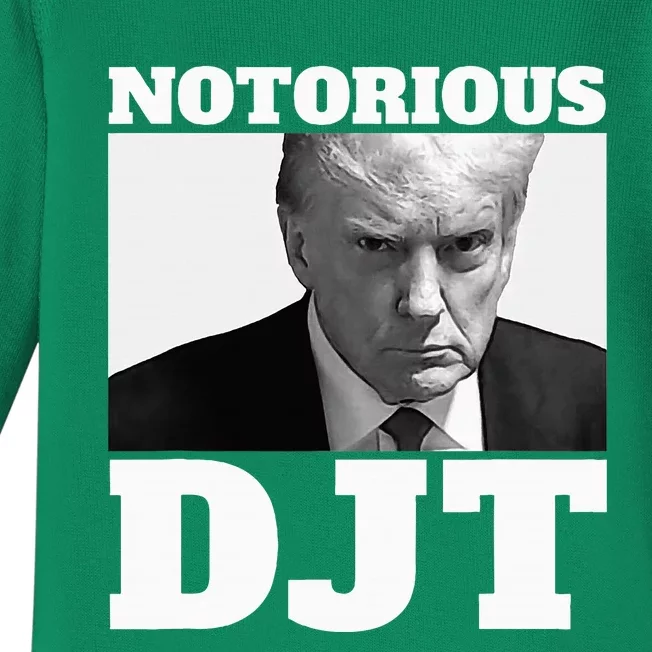 Notorious Djt President Trump 2024 Trump Mugshot Baby Long Sleeve Bodysuit