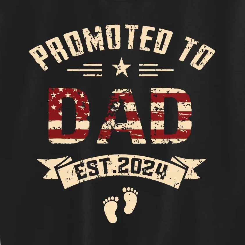 New Dad Promoted To Dad Est2024 Kids Sweatshirt